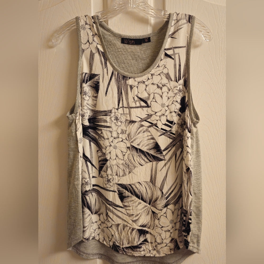 Wish Monochrome Floral Women's Tank Top
